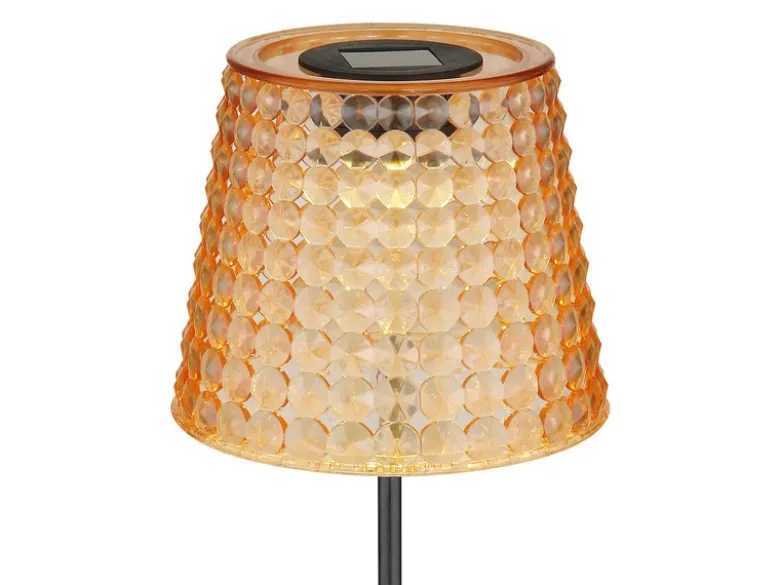 Solarleuchten Set: 2er Sets Tischleuchten & Erdspießleuchten Bernsteinfarbig