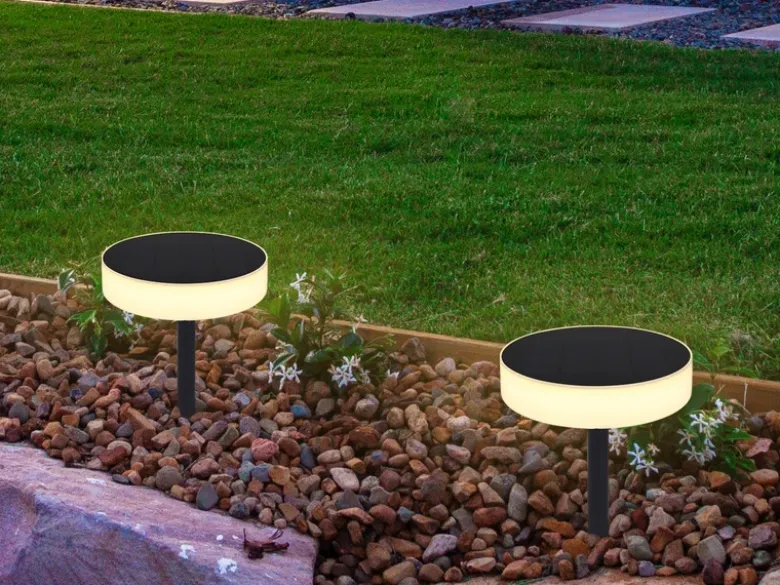 Solarleuchten Set mit abnehmbaren Erdspieß, auch zur Wandmontage geeignet Ø15cm