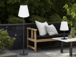 Solarleuchten SET: Stehleuchte höhenverstellbar bis 150 cm & Tischleuchte 25 cm