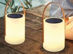 Solartischleuchten 2er SET mit Farbwechsel - auch per USB aufladbar