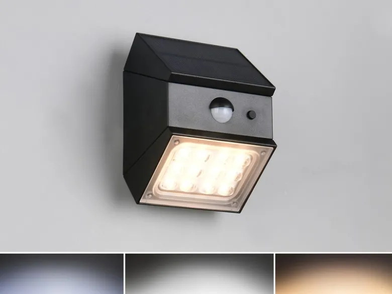 Solar Wandleuchte TALCA außen mit Bewegungsmelder, Licht drehbar, IP65, B: 9cm