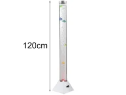 Sprudelnde Farbwechsel LED Lichtsäule MENDOZA Wassersäule mit Deko Fischen 120cm