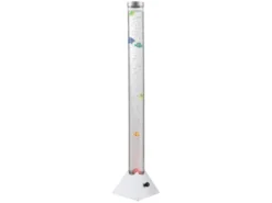 Sprudelnde Farbwechsel LED Lichtsäule MENDOZA Wassersäule mit Deko Fischen 120cm