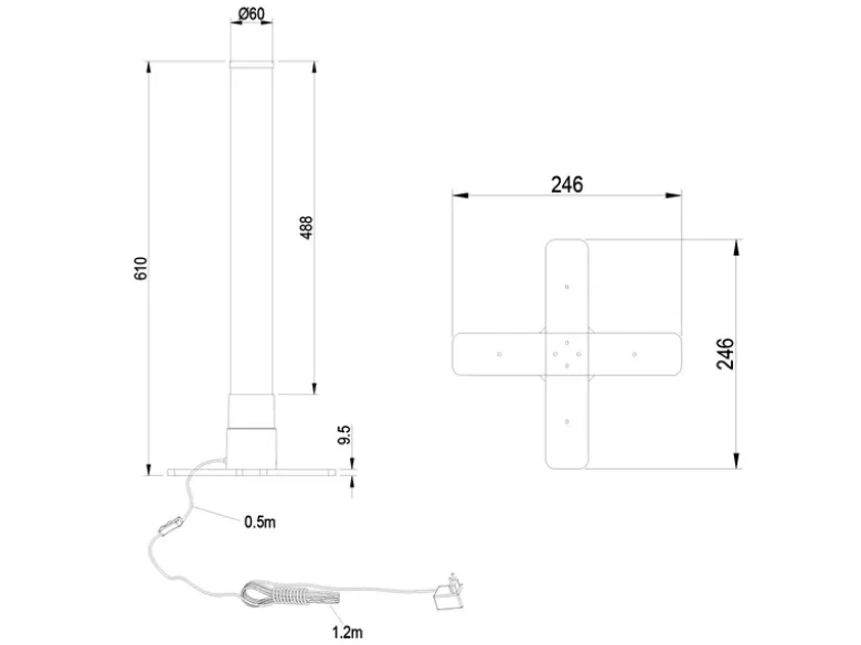 Sprudelnde Farbwechsel LED Lichtsäule MOTION Wassersäule & Deko Fischen H. 61cm