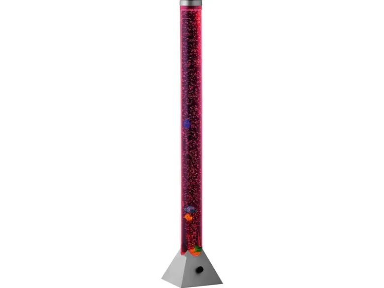 Sprudelnde Farbwechsel LED Lichtsäule MOTION Wassersäule & Deko Fischen 130cm
