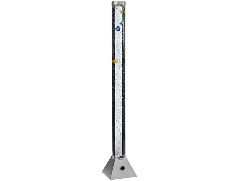 Sprudelnde Farbwechsel LED Lichtsäule MOTION Wassersäule & Deko Fischen 130cm