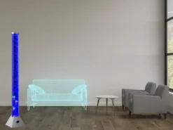 Sprudelnde Farbwechsel LED Lichtsäule MOTION Wassersäule & Deko Fischen 130cm