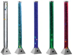 Sprudelnde Farbwechsel LED Lichtsäule MOTION Wassersäule & Deko Fischen 130cm