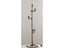 Stehlampe AMARCORD 3-flammig Wasserrohr Optik in Rost, Höhe 159cm