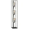 Stehlampe 3-flammig Schwarz mit Rauchglas & LED dimmbar, Höhe 130cm