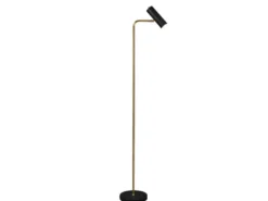 Stehlampe MARLEY in Messing / Schwarz, Spot schwenkbar, Höhe 151cm