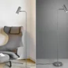 Stehlampe MARLEY in Silber matt, Spot schwenkbar, Höhe 151cm