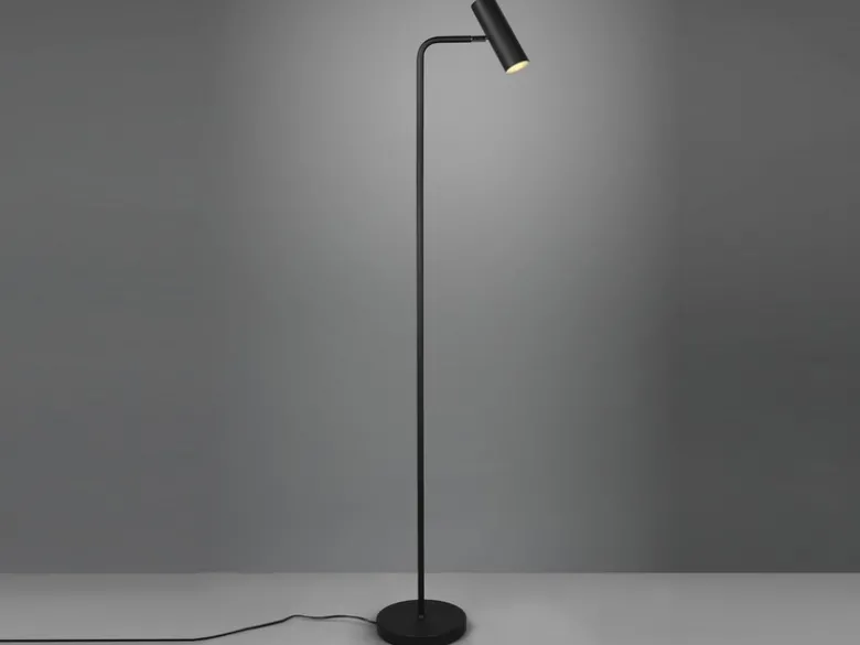 Stehlampe MARLEY Metall in Schwarz matt, Spot schwenkbar, Höhe 151cm