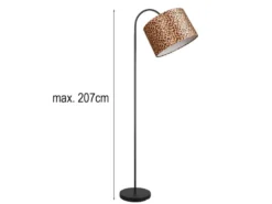 Stehlampe PARDINA mit Stoffschirm Leopardenmuster, Höhe 156cm