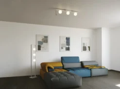 Stehlampe ROXY 3-flammig Weiß mit Glaskugeln in Opalweiß, Höhe 140cm