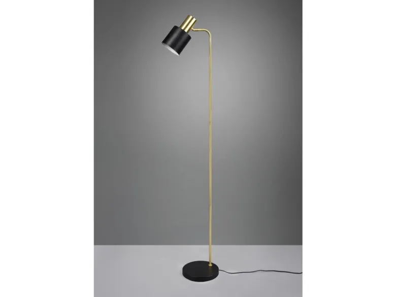 Stehleuchte ADAM Gold & Metallschirm Schwarz, Höhe 154cm