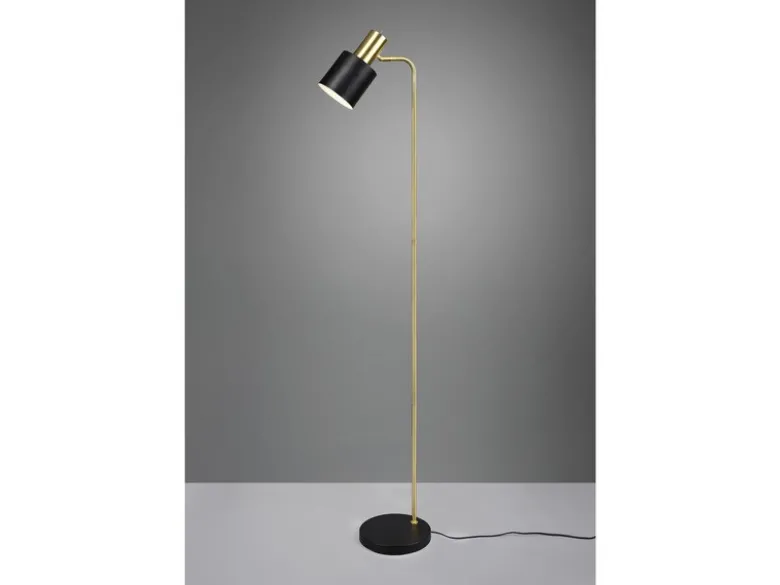 Stehleuchte ADAM Gold & Metallschirm Schwarz, Höhe 154cm
