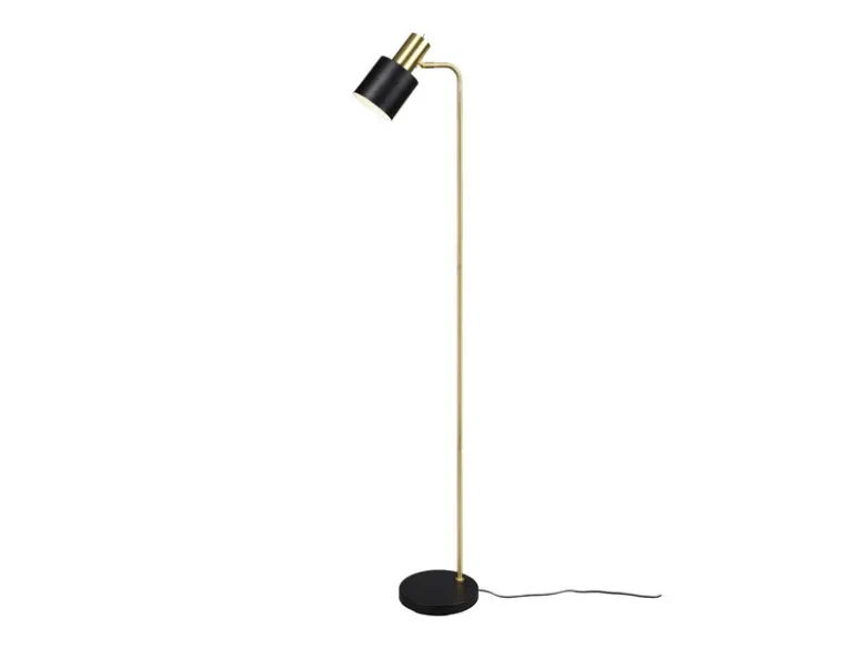 Stehleuchte ADAM Gold & Metallschirm Schwarz, Höhe 154cm