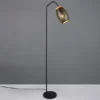 Stehleuchte BIDAR in Schwarz/Gold mit ausgefallenem Stanzmuster, Höhe 147cm