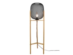 Stehleuchte CALIMERO Metall Gitterlampe Schwarz, Höhe 123cm
