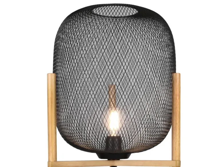 Stehleuchte CALIMERO Metall Gitterlampe Schwarz, Höhe 123cm