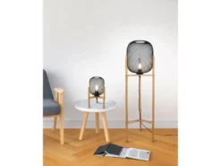 Stehleuchte CALIMERO Metall Gitterlampe Schwarz, Höhe 123cm