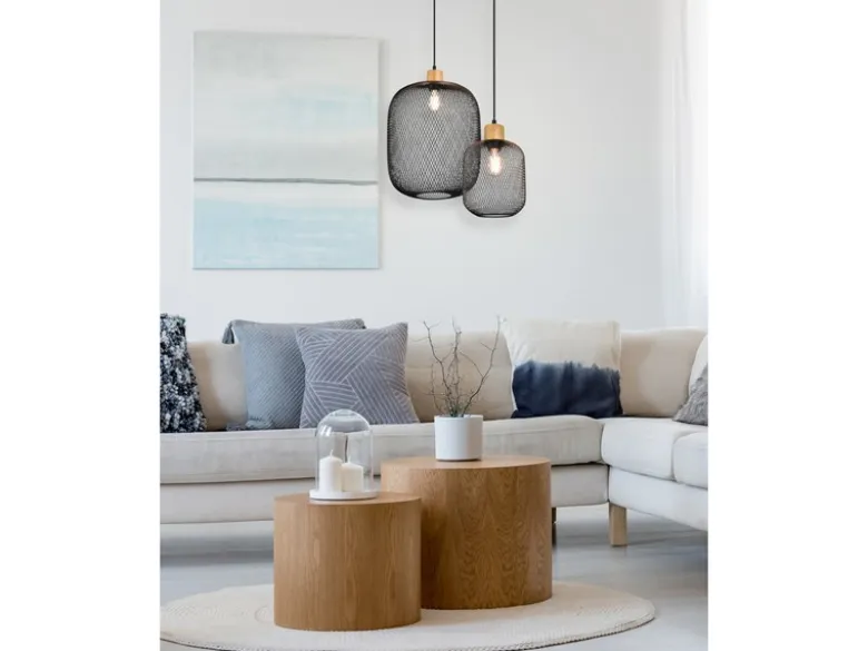 Stehleuchte CALIMERO Metall Gitterlampe Schwarz, Höhe 123cm