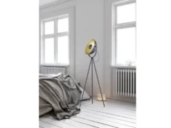 Stehleuchte CHEWY 1 flammig Metall Dreibein Schwarz/Gold 160cm