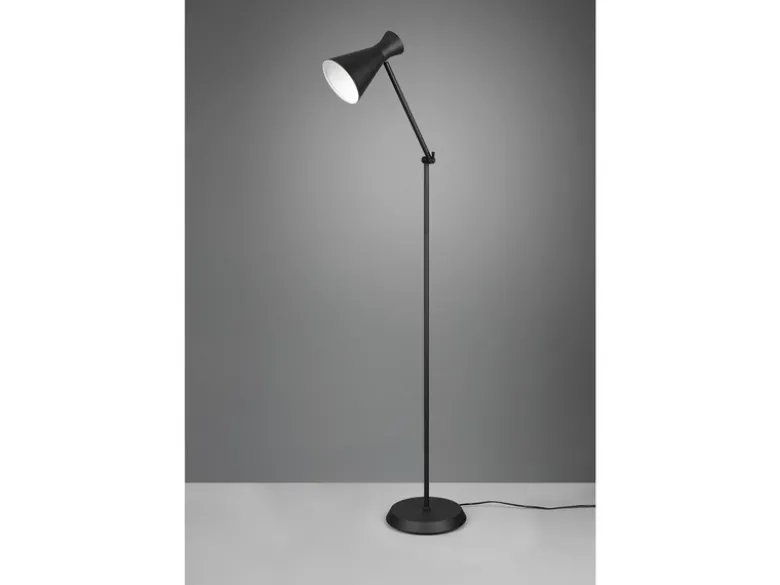 Stehleuchte ENZO mit Gelenk & Fußschalter in Schwarz - Höhe 150cm