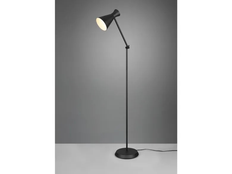 Stehleuchte ENZO mit Gelenk & Fußschalter in Schwarz - Höhe 150cm