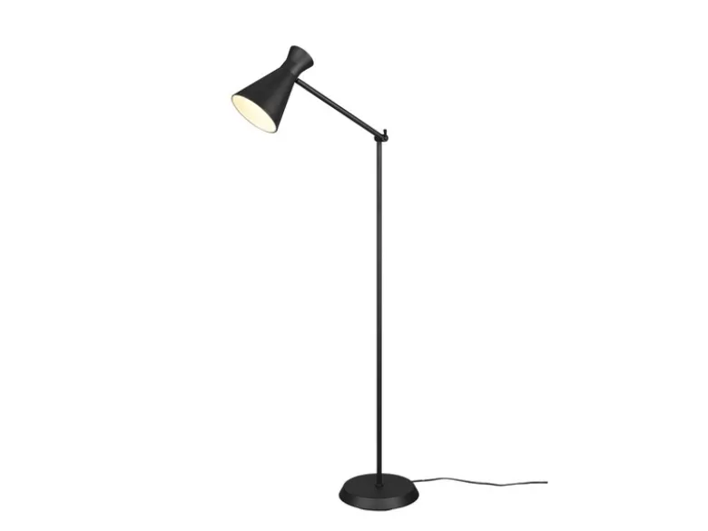 Stehleuchte ENZO mit Gelenk & Fußschalter in Schwarz - Höhe 150cm