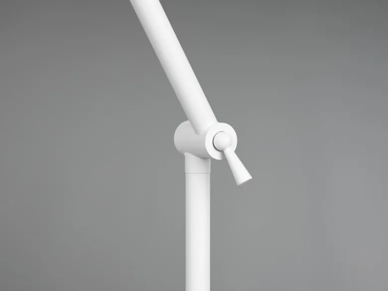 Stehleuchte ENZO mit Gelenk & Fußschalter in Weiß - Höhe 150cm