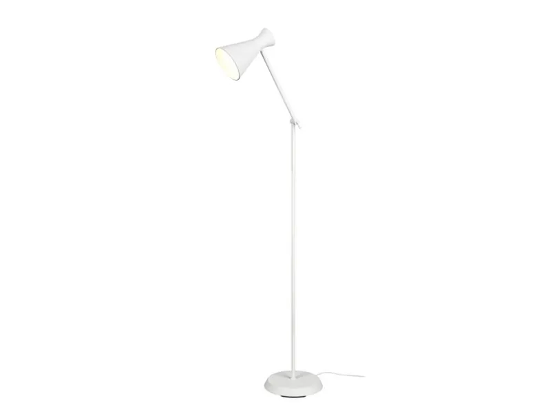 Stehleuchte ENZO mit Gelenk & Fußschalter in Weiß - Höhe 150cm
