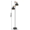 Stehleuchte RIELLY Metall Schwarz Gold 2-flammig, Höhe 168cm