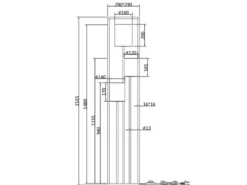 Stehleuchte ROSS Metall mit drei Stoffschirmen, Höhe 153cm