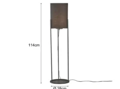 Stehleuchte SPENZER Schwarz mit Stoffschirm innen Gold, Höhe 114cm