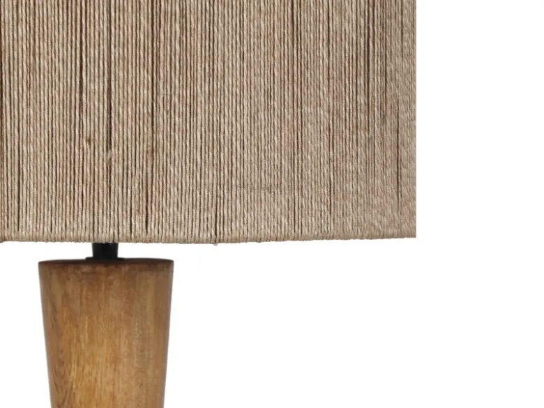 Stehleuchte TOBA aus Naturholz mit Lampenschirm aus Jute, Höhe 135cm