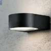 Stilvolle Wandleuchte TERAMO, E27, Aluminium schwarz, Höhe 7 cm