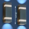 2 Stk Edelstahl LED Außenwandleuchte STRIPES, Fassadenbeleuchtung, Up& Downlight