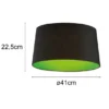 Stoff Lampenschirm konisch Schwarz innen Grün für E27 Fassung Ø 41cm