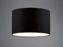Stoff Lampenschirm Schwarz rund für E27 Fassung Ø 40cm