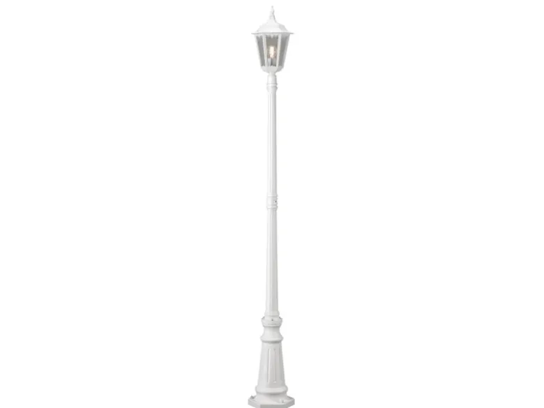 Straßenlaterne aus Aluminium Weiß, antike E27 Mastleuchte, Höhe 210cm
