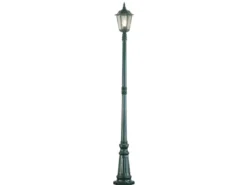 Straßenlaterne aus Aluminium Grün, antike E27 Mastleuchte, Höhe 210cm