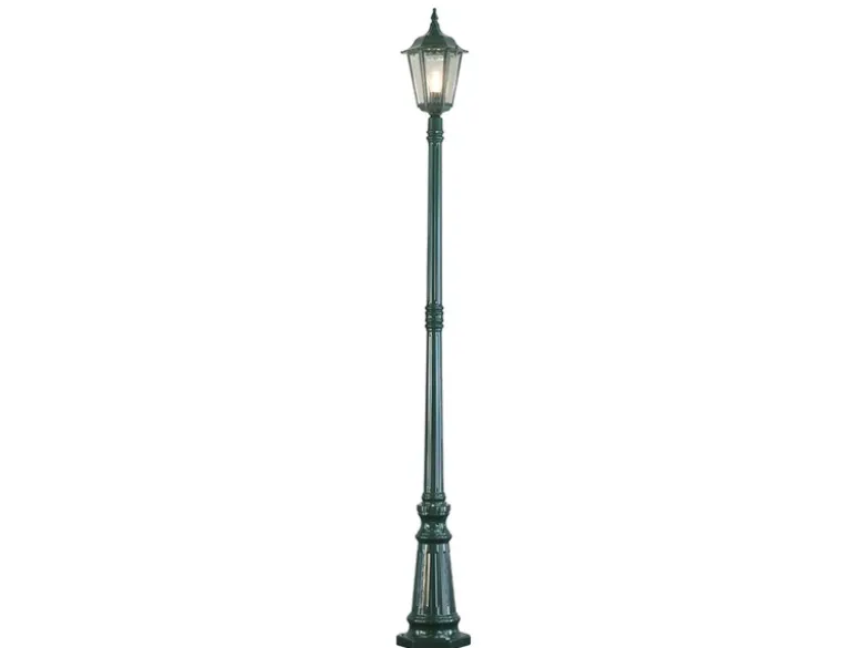 Straßenlaterne aus Aluminium Grün, antike E27 Mastleuchte, Höhe 210cm