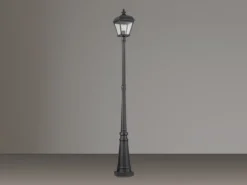 Straßenlaterne BAYVIEW im Landhausstil Aluminium Schwarz, Höhe 216cm