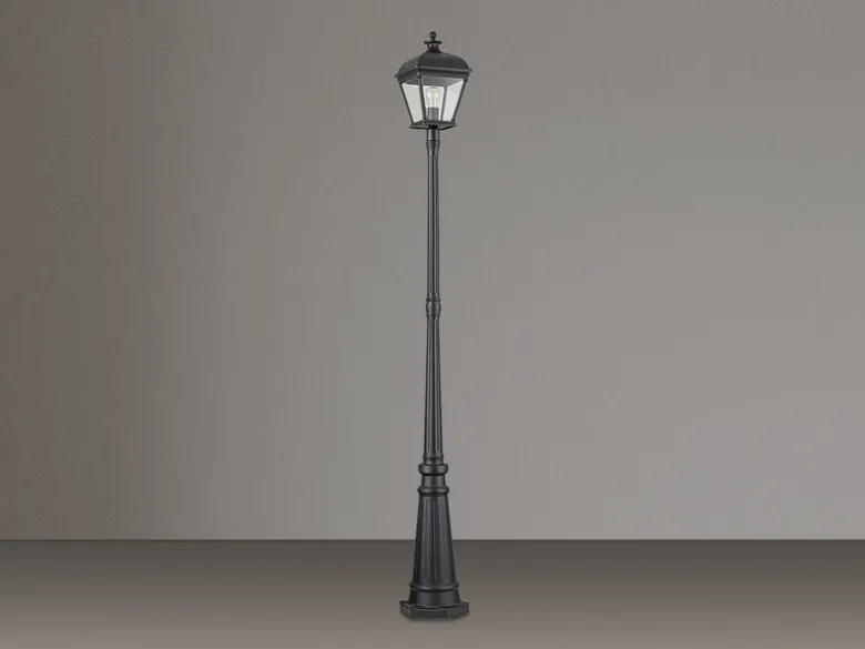 Straßenlaterne BAYVIEW im Landhausstil Aluminium Schwarz, Höhe 216cm