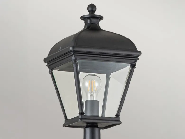 Straßenlaterne BAYVIEW im Landhausstil Aluminium Schwarz, Höhe 216cm