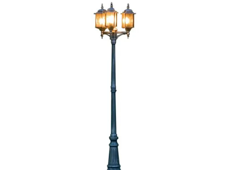 Straßenlaterne MILANO Kandelaber im Landhausstil, Schwarz, 3 flammig, Höhe 230cm