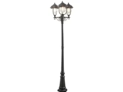 Straßenlaterne PARMA im Landhausstil, 3-flammig Schwarz, Höhe 218cm