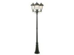 Straßenlaterne PARMA im Landhausstil, 3-flammig Grün, Höhe 218cm